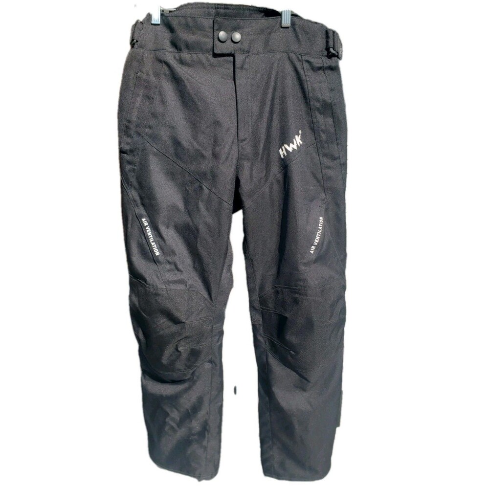 HWK Motorcycle Pants Men XXL 37x33 Black Motocross Hip/Knee Pads Ventilated NICE